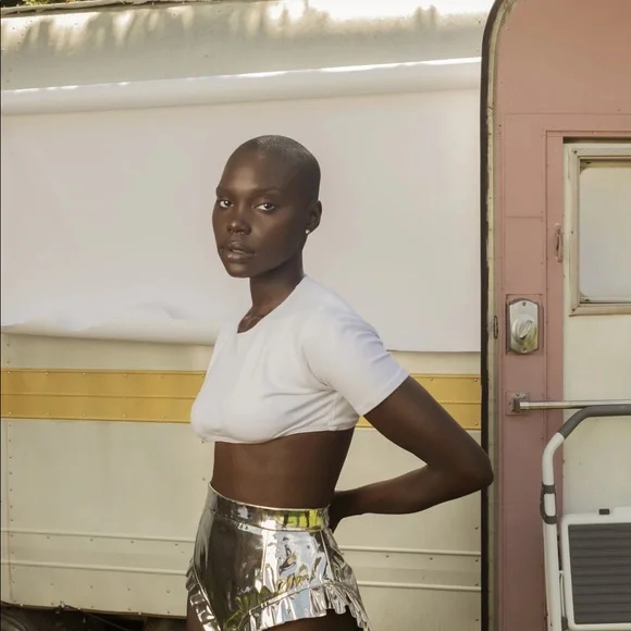 New with tags Char Workroom silver metallic high-cut cheeky short - Picture 4 of 4